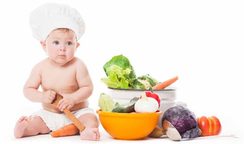 early childhood centre baby with food